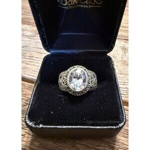 Belk Sterling Silver CZ Filigree Ring Size 8
